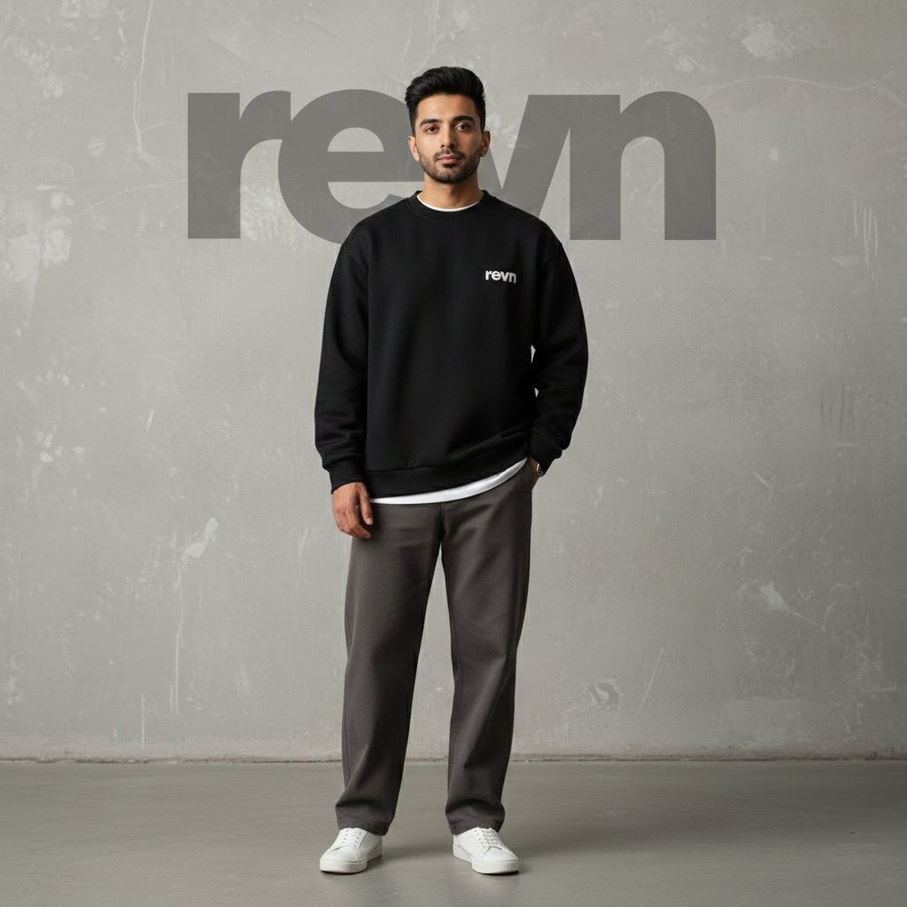 Black Baggy 'Insaan Tha Badal Gaya' Philosophy Sweat Shirt