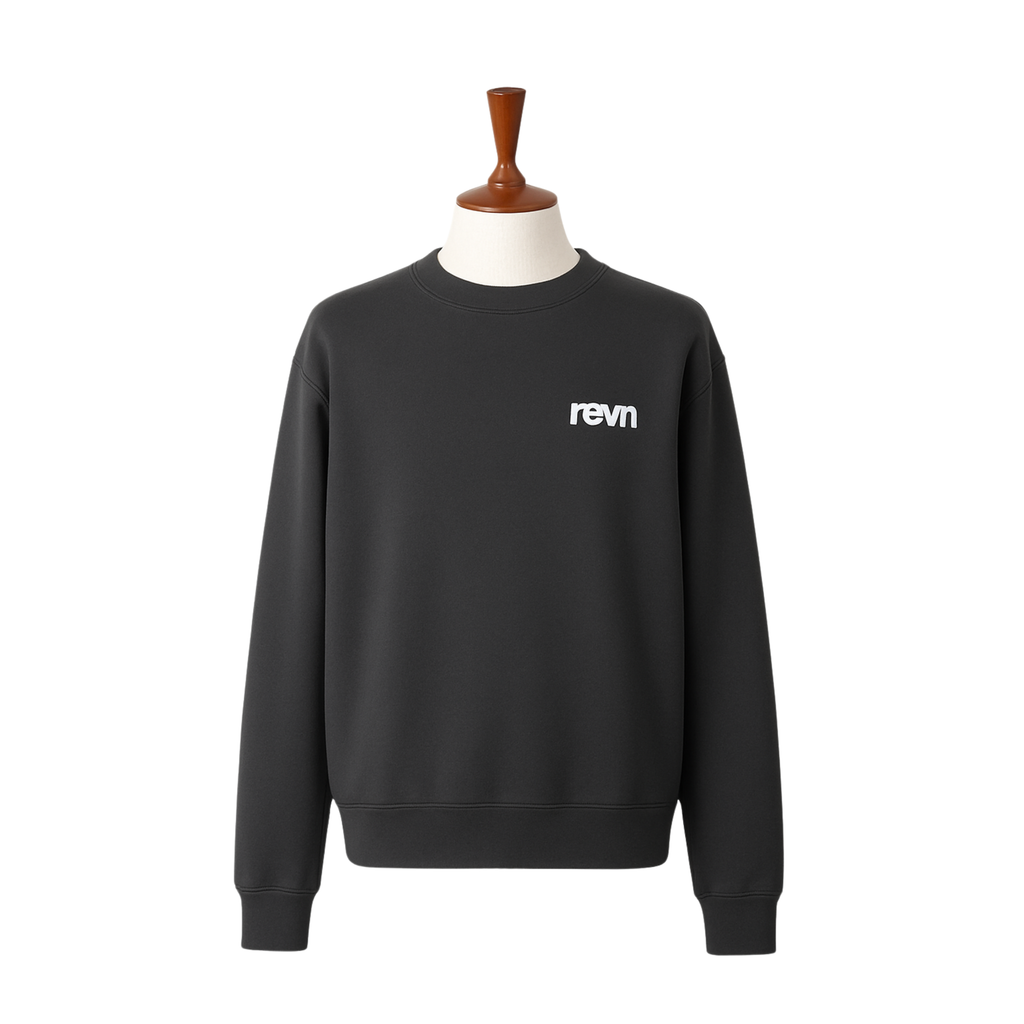 Charcoal Baggy Sweatshirt 'Mujh Se Boley Man Mera' With Urdu Graphic