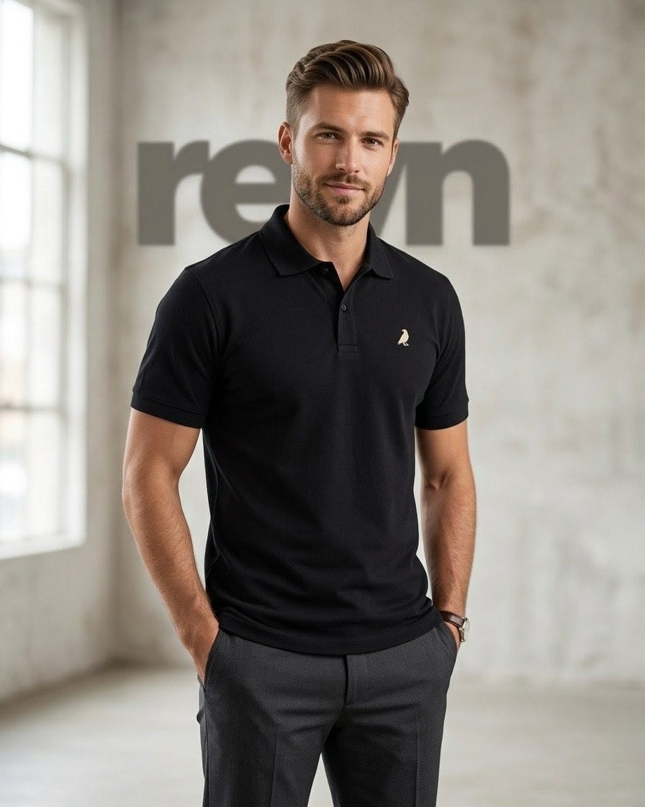 REVN Premium Black Polo Shirt