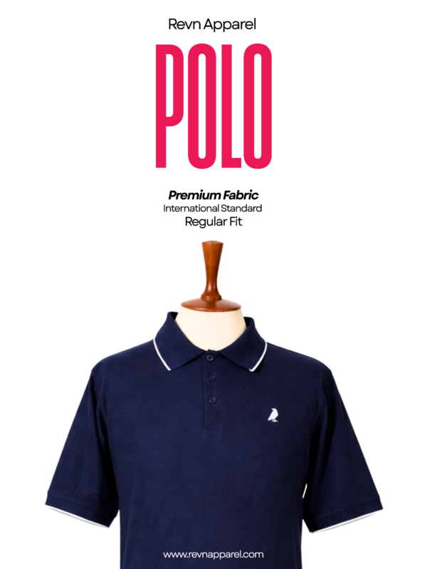 REVN Premium Navy Blue Polo Shirt - L