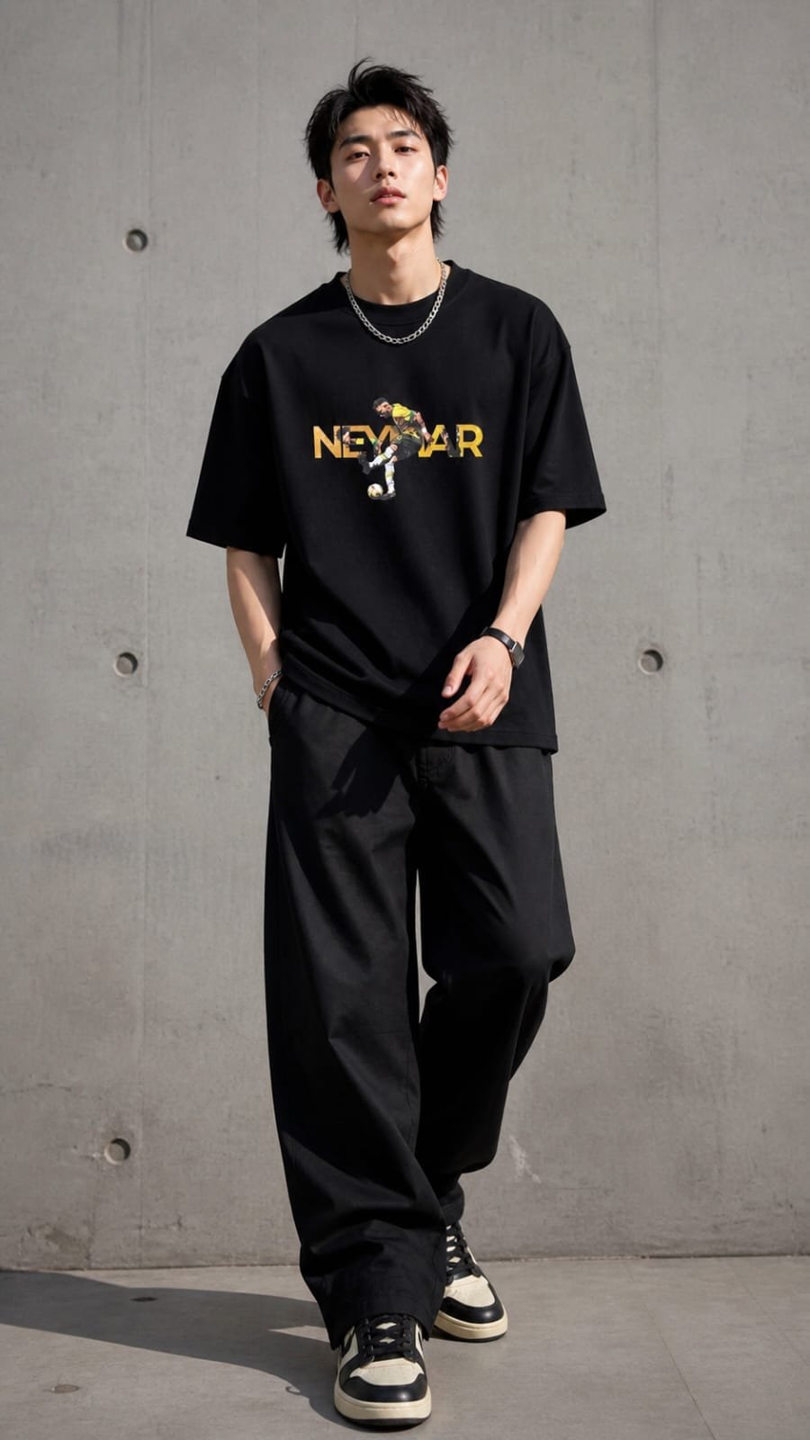 Neymar Shirt (Front Print)Men Oversized T-Shirt Neymar Jr Front Print Cotton 220 GSM Premium Quality Streetwear Loose Fit Graphic Tee
