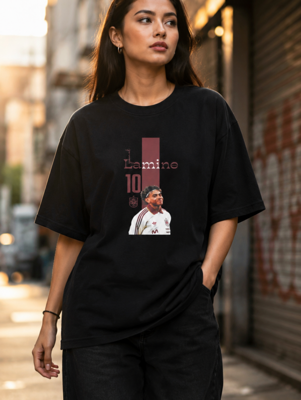 Lamine Yamal (Front Print) Oversized T-Shirt Lamine Yamal Front Print Cotton 220 GSM Premium Quality Streetwear Loose Fit Graphic Tee