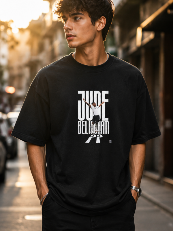 Jude Bellingham (Front Print) Oversized T-Shirt Jude Bellingham Front Print Cotton 220 GSM Premium Quality Streetwear Loose Fit Graphic Tee